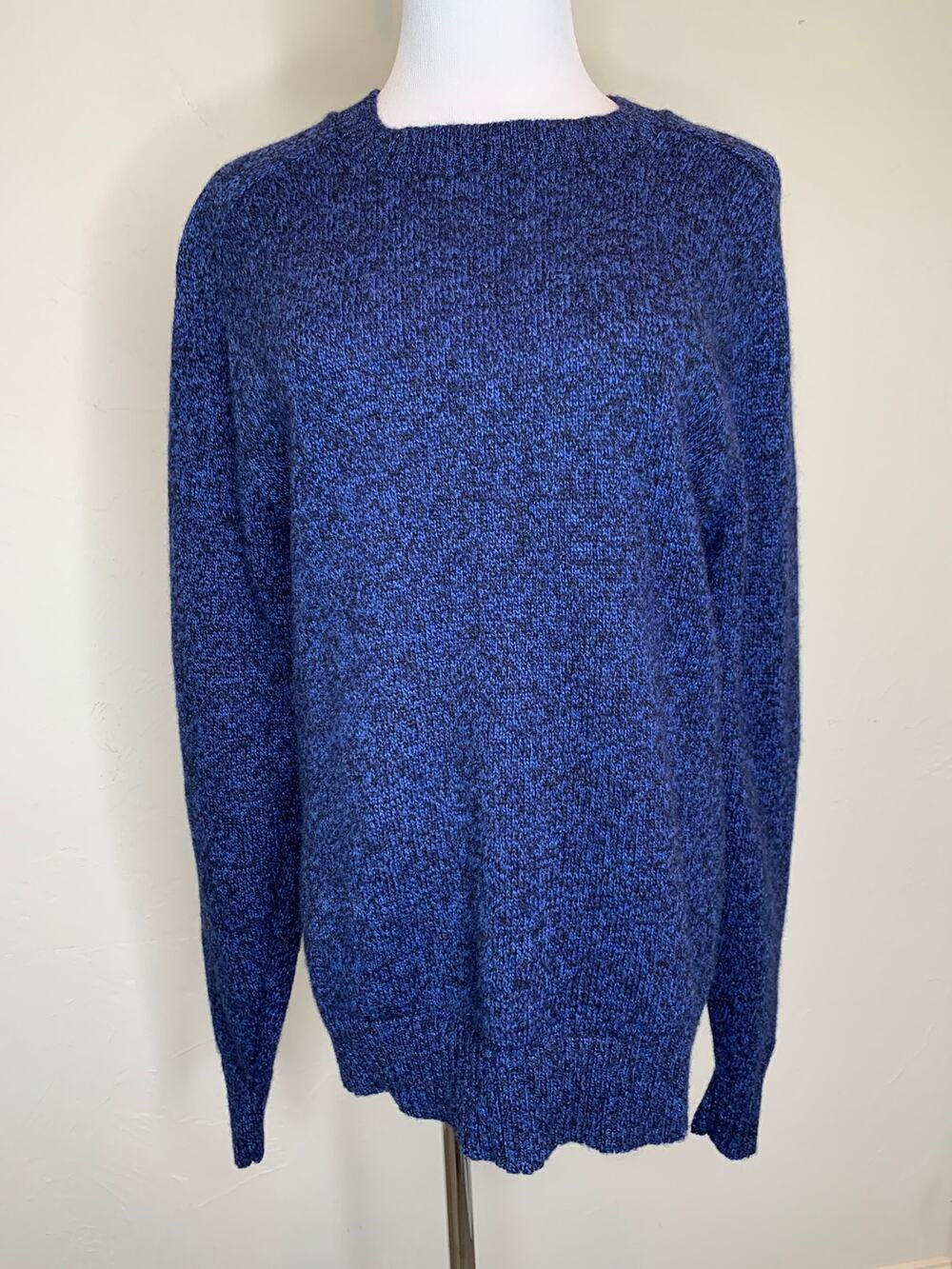 Vintage Le Tigre Blue Marled Crew Neck Sweater Sz Medium Womens